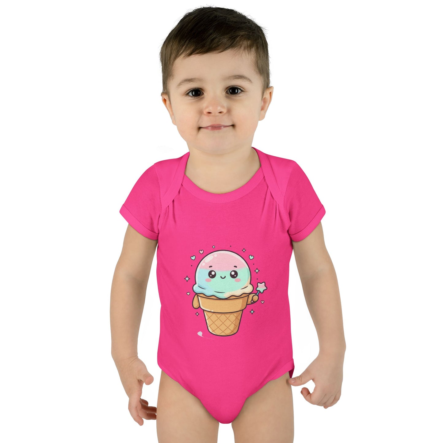 Cute Kawaii Ice Cream Cone Infant Bodysuit - Pastel Baby Onesie