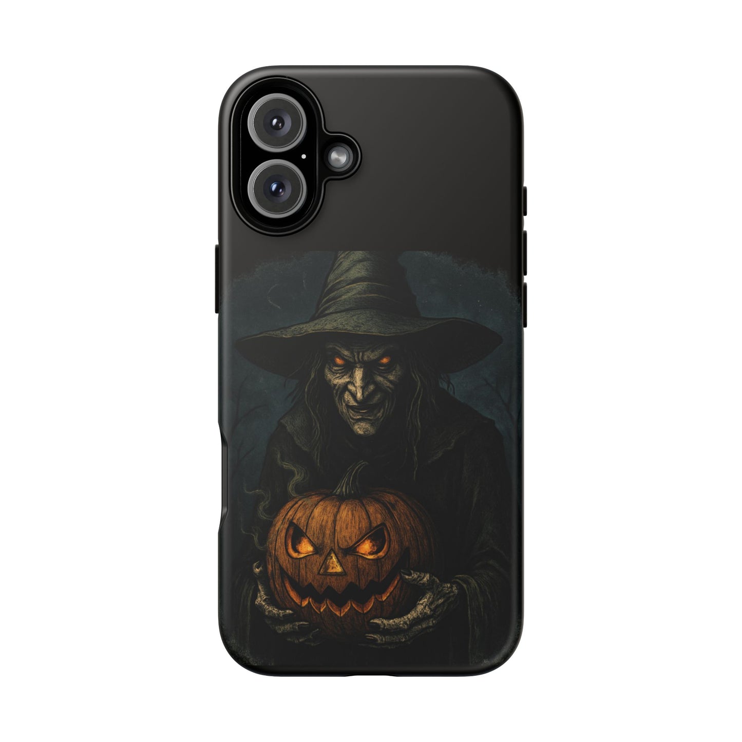 Halloween Phone Case, Tough Cases with Witch and Pumpkin Design, Spooky Gift for Witch Lovers, Fall Phone Accessory, Unique Halloween Decor