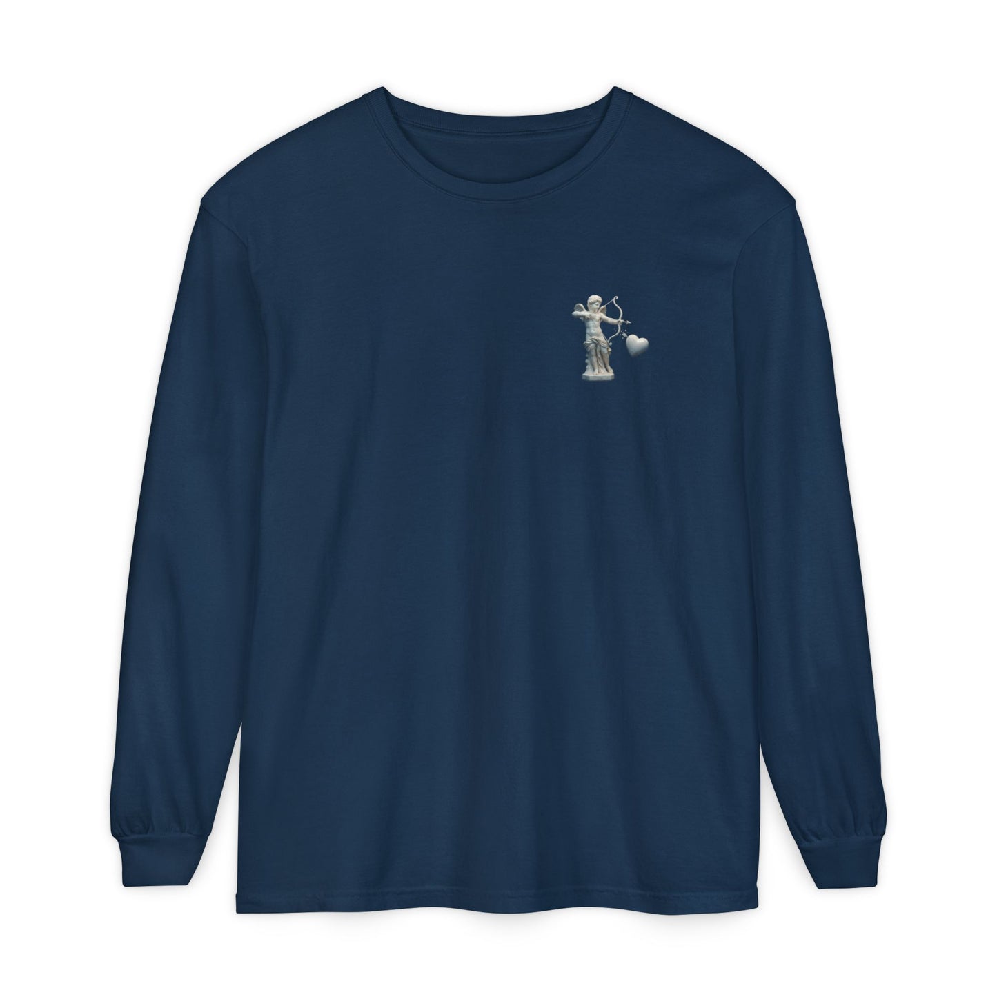 Cupid Cherub Long Sleeve Tee — Vintage Cupid Heart Graphic