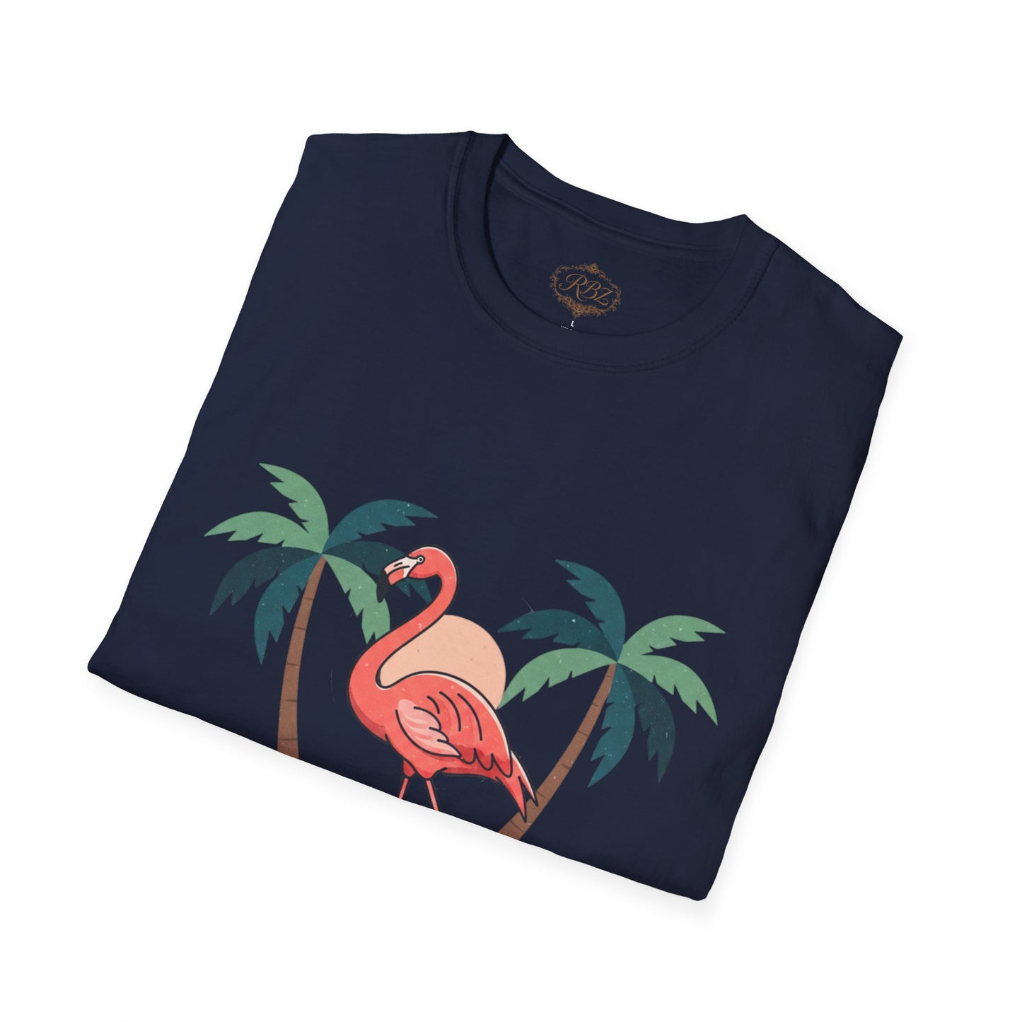 Flamingo Beach T-Shirt — Tropical Palm Island Graphic Tee