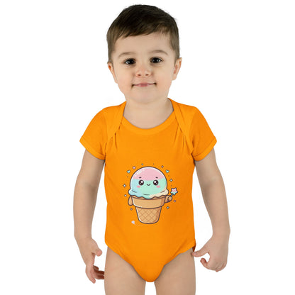 Cute Kawaii Ice Cream Cone Infant Bodysuit - Pastel Baby Onesie