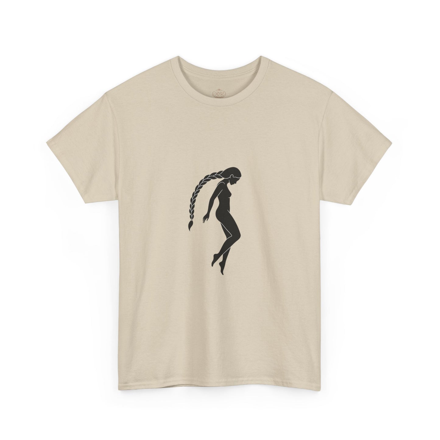 Silhouette Braid Tee — Minimalist Woman Profile T-Shirt
