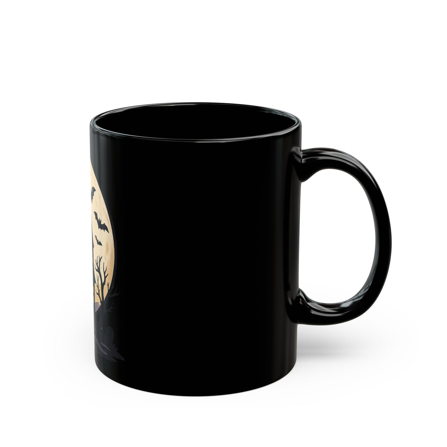 Halloween-Themed Black Mug, Spooky Coffee Cup, Witch Decor Mug, Haunted House Mug, Fall Decor Mug, Halloween Gifts