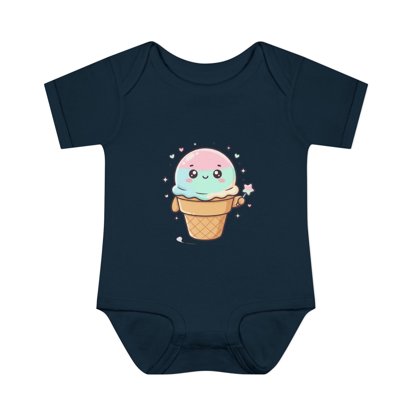 Cute Kawaii Ice Cream Cone Infant Bodysuit - Pastel Baby Onesie