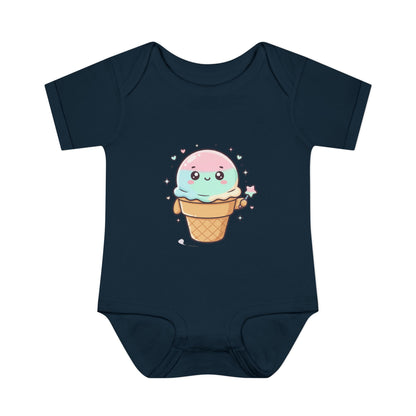 Cute Kawaii Ice Cream Cone Infant Bodysuit - Pastel Baby Onesie