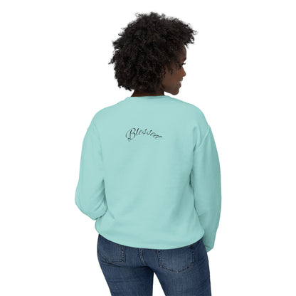 11:11 Crewneck Sweatshirt — Minimal White 'Blessed' Back Design