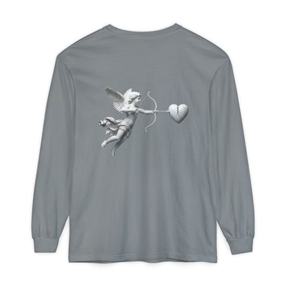 Cupid Cherub Long Sleeve Tee — Vintage Cupid Heart Graphic