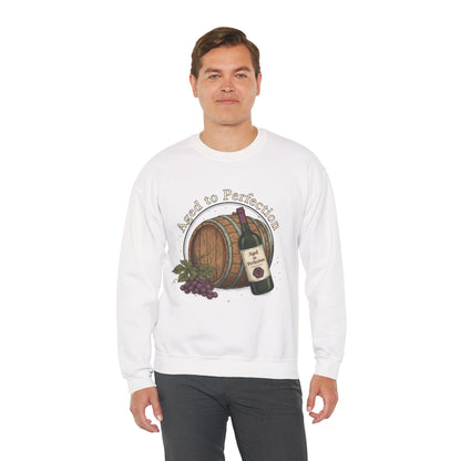 Wine Barrel 'Aged to Perfection' Sweatshirt — "Birthday Vibes Only" Crewneck