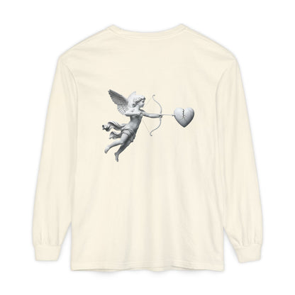 Cupid Cherub Long Sleeve Tee — Vintage Cupid Heart Graphic