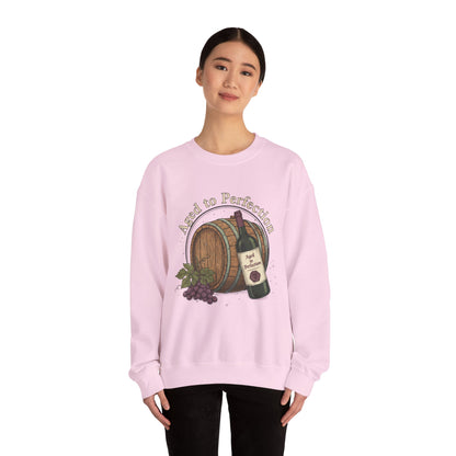 Wine Barrel 'Aged to Perfection' Sweatshirt — "Birthday Vibes Only" Crewneck