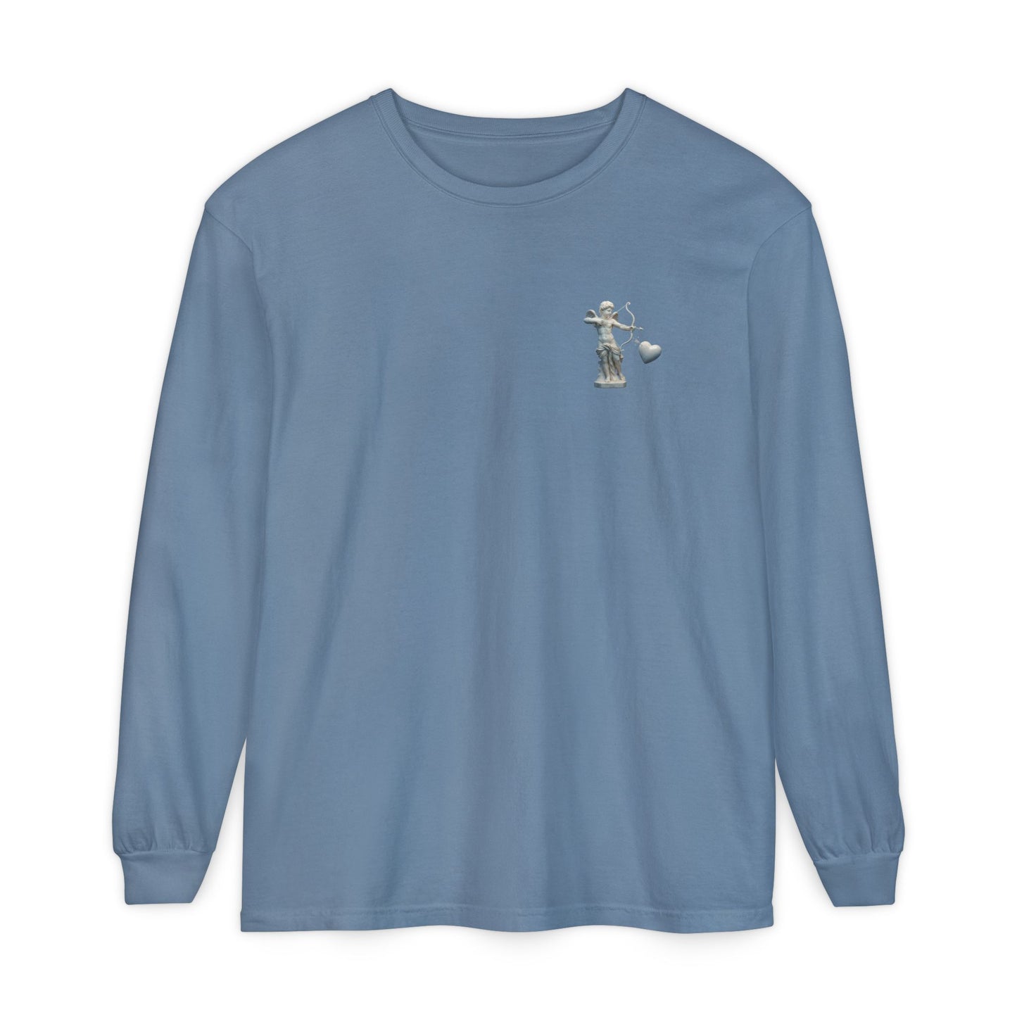 Cupid Cherub Long Sleeve Tee — Vintage Cupid Heart Graphic