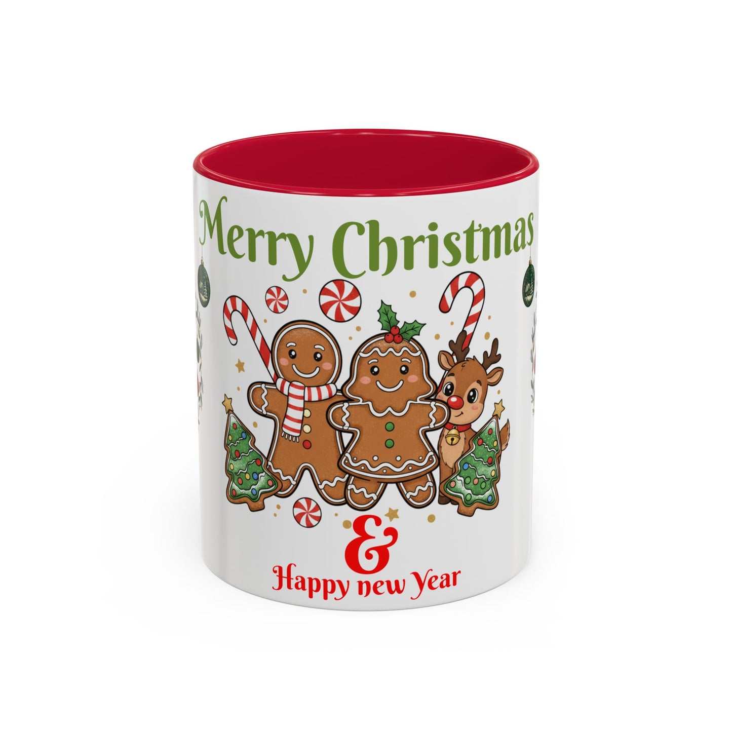 Merry Christmas & Happy New Year Gingerbread Holiday Mug (11oz/15oz)