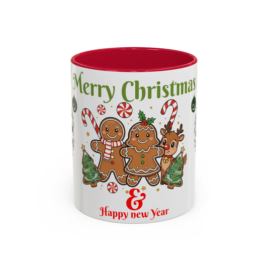 Merry Christmas & Happy New Year Gingerbread Holiday Mug (11oz/15oz)