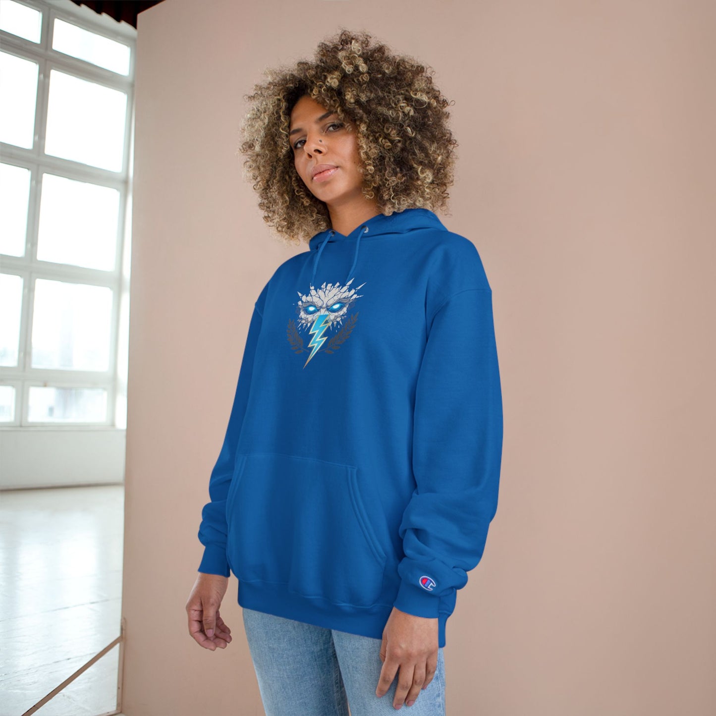 Champion Hoodie — Lightning Crest Athletic Logo Pullover