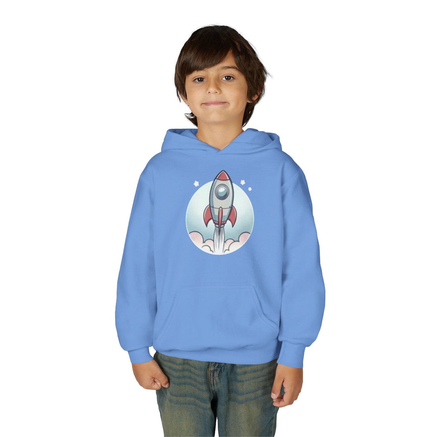 Rocket Launch Youth Hoodie, Dream Big Hooded Sweatshirt, Kids Space Hoodie, Future Astronaut Gift, Inspirational Sweatshirt