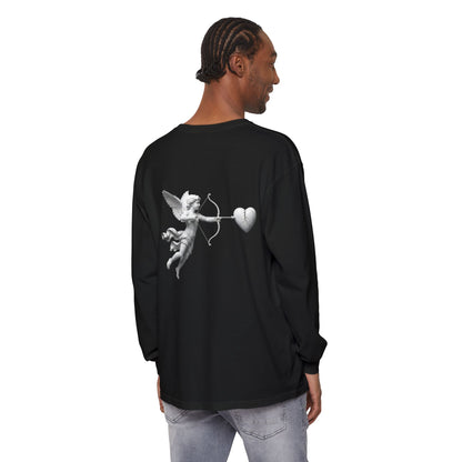 Cupid Cherub Long Sleeve Tee — Vintage Cupid Heart Graphic