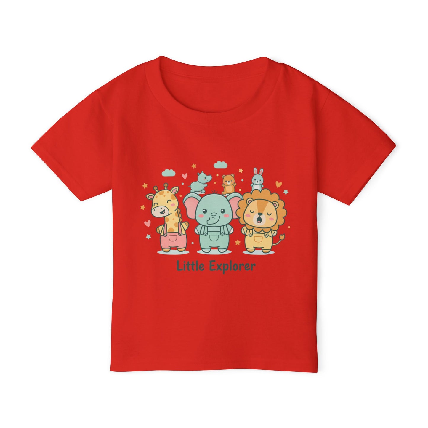 Little Explorer Toddler T‑Shirt — Cute Animal Crew with “Little Explorer” Front & “Happy Little Human Here” Back
