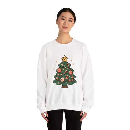 Cozy Christmas Sweatshirt, Holiday Gift, Unisex Crewneck, Winter Apparel, Festive Clothing, Christmas Tree Design