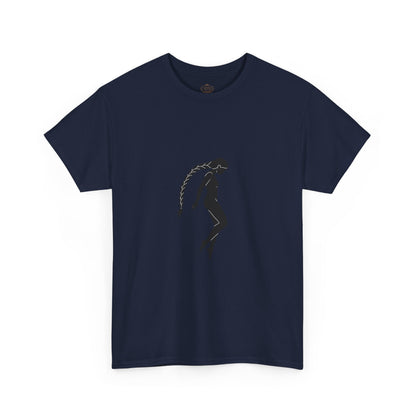 Silhouette Braid Tee — Minimalist Woman Profile T-Shirt