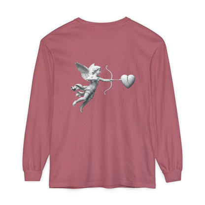 Cupid Cherub Long Sleeve Tee — Vintage Cupid Heart Graphic
