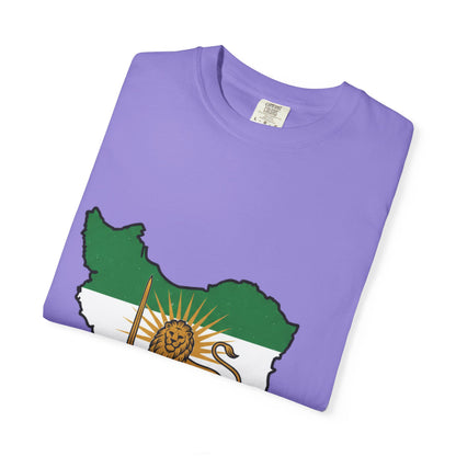Iran Map T-Shirt with Lion and Sun Flag — Persian Heritage Tee