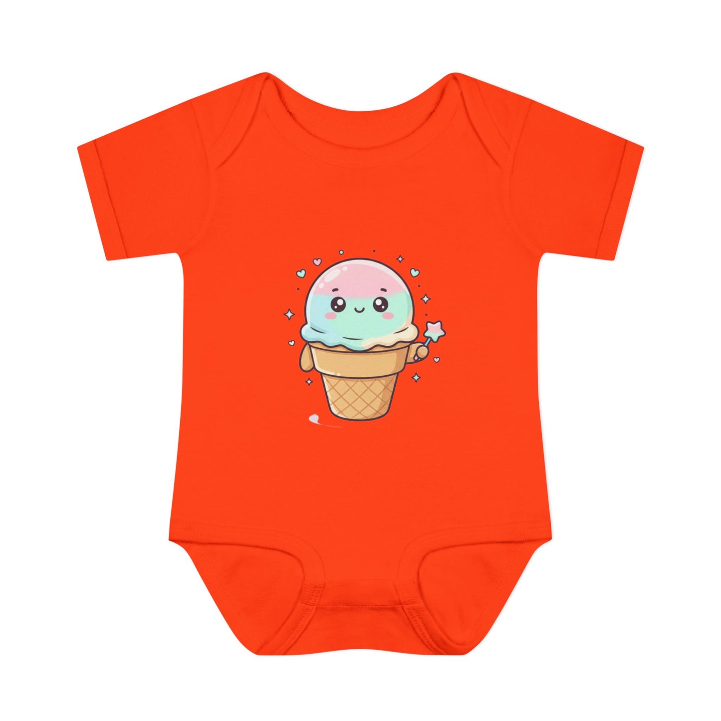Cute Kawaii Ice Cream Cone Infant Bodysuit - Pastel Baby Onesie