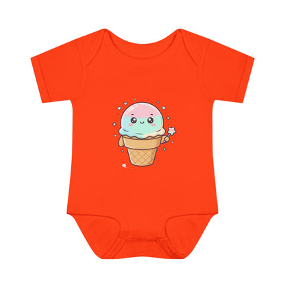 Cute Kawaii Ice Cream Cone Infant Bodysuit - Pastel Baby Onesie