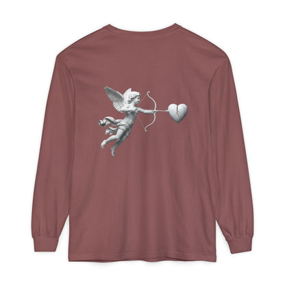 Cupid Cherub Long Sleeve Tee — Vintage Cupid Heart Graphic