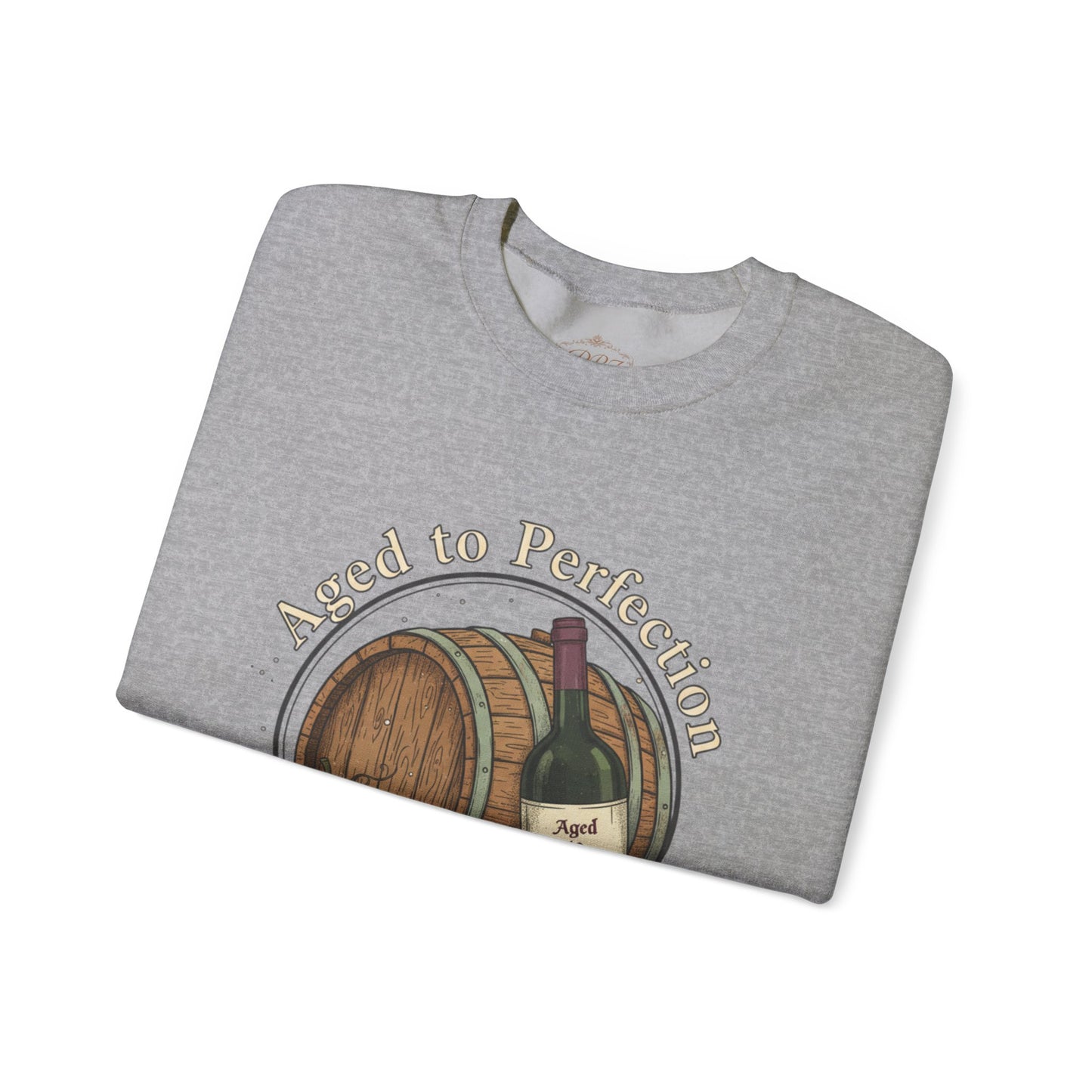 Wine Barrel 'Aged to Perfection' Sweatshirt — "Birthday Vibes Only" Crewneck