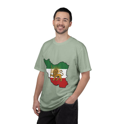 Iran Map T-Shirt with Lion and Sun Flag — Persian Heritage Tee