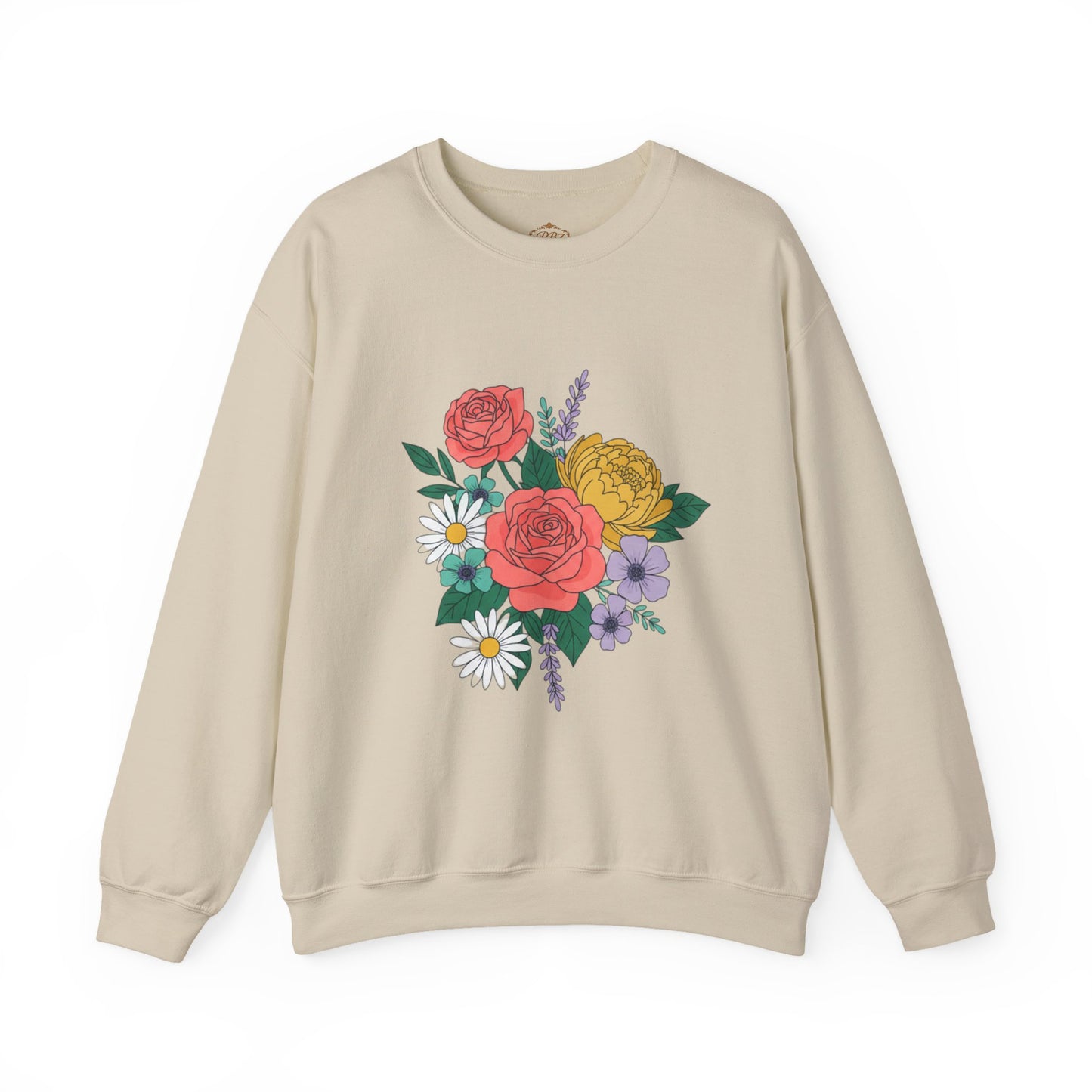 Floral Bouquet Crewneck Sweatshirt — Rose & Daisy Garden Graphic