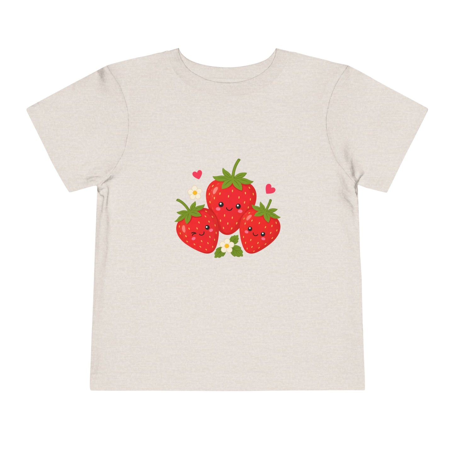 Cute Kawaii Strawberries Toddler Tee — Cute Fruit Graphic Shirt for Kids