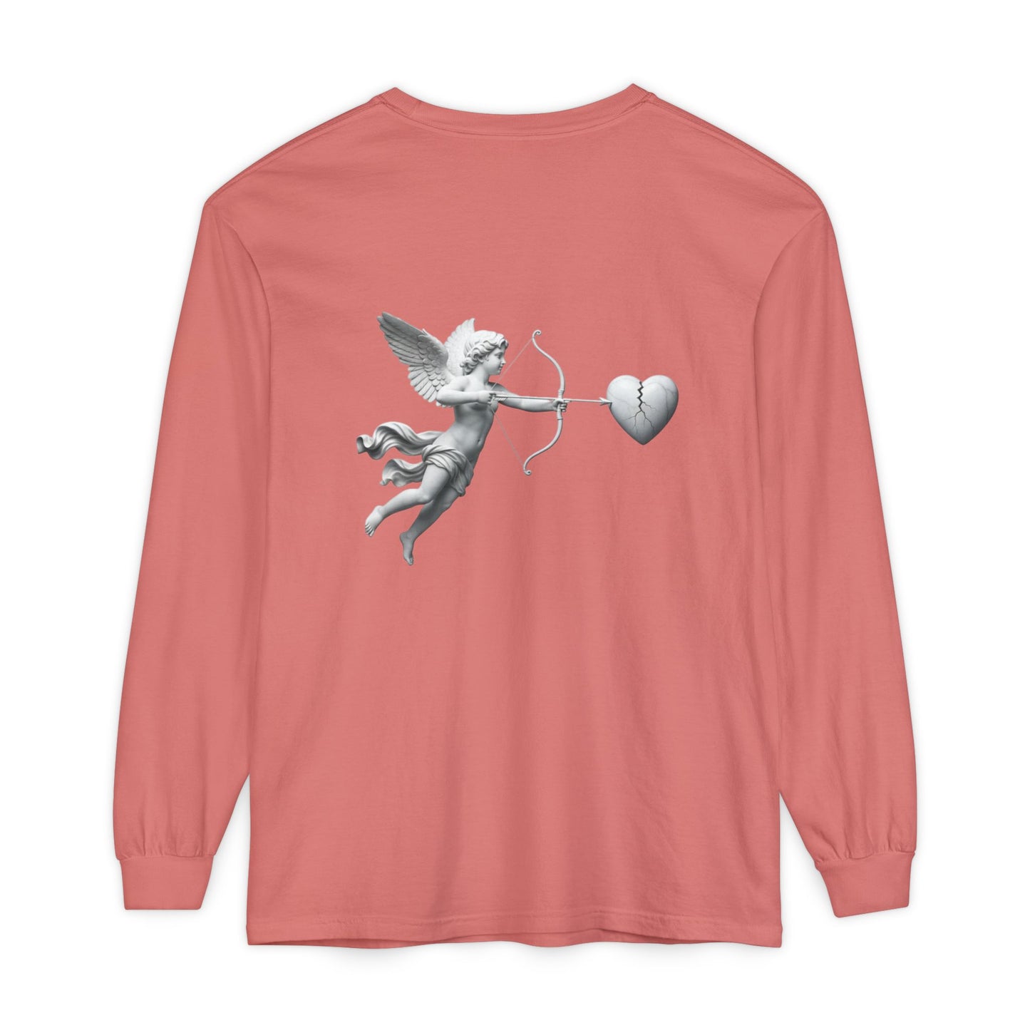 Cupid Cherub Long Sleeve Tee — Vintage Cupid Heart Graphic