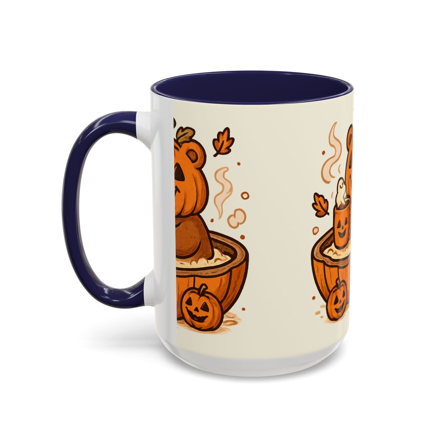 Halloween Bear Coffee Mug, Cute Pumpkin Mug, Fall Decor Gift, Cozy Autumn Drinkware, Seasonal Sip, Holiday Mug