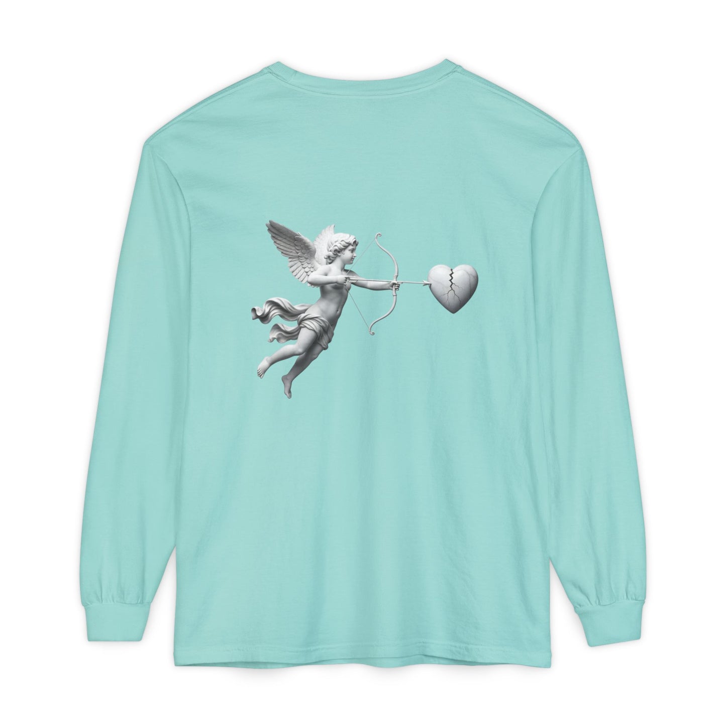 Cupid Cherub Long Sleeve Tee — Vintage Cupid Heart Graphic
