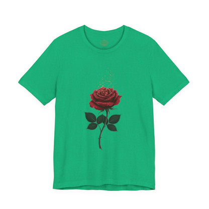 Red Rose Graphic Tee - Vintage Single Bloom T-Shirt