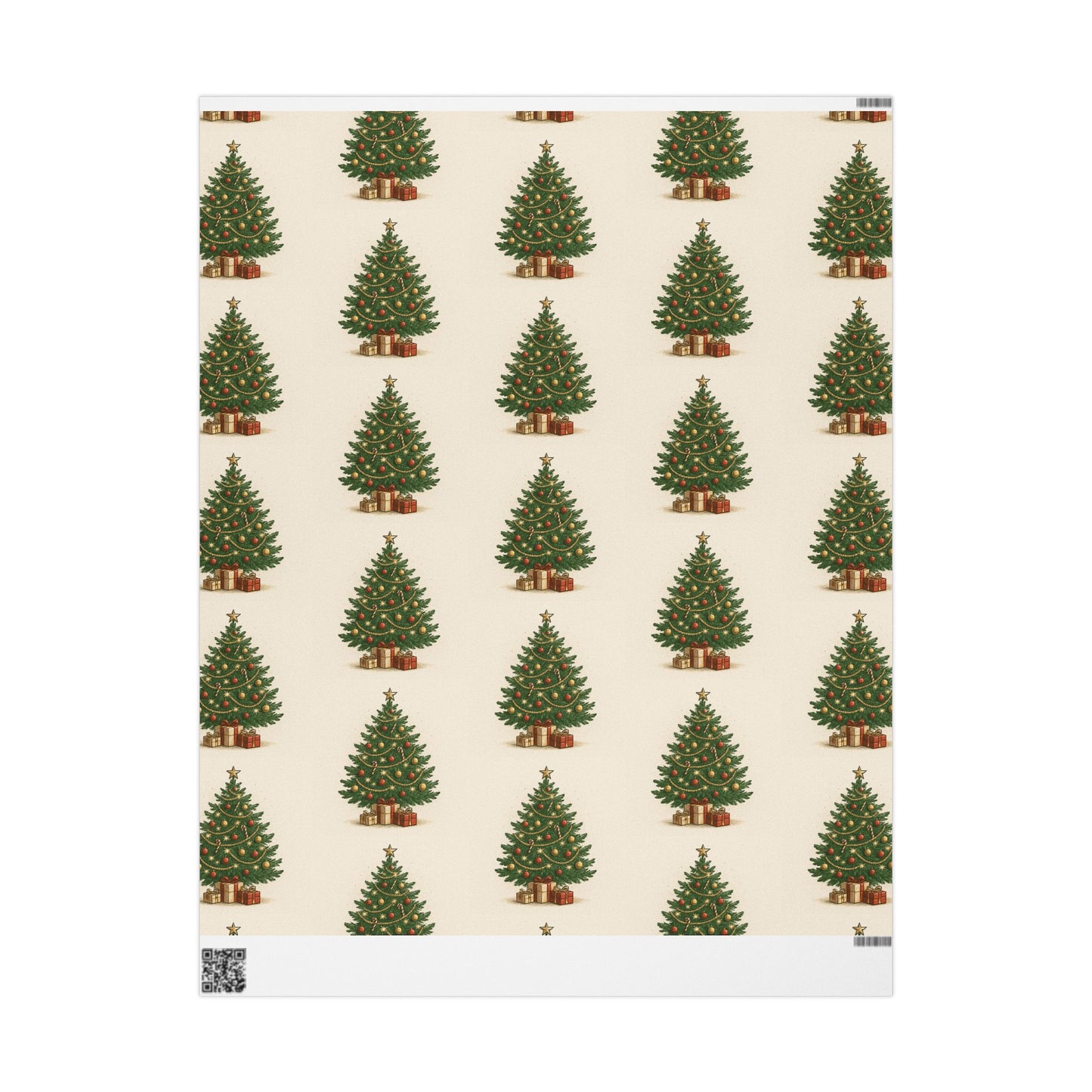 Christmas Tree Wrapping Paper – Vintage Green Tree Pattern Holiday Gift Wrap