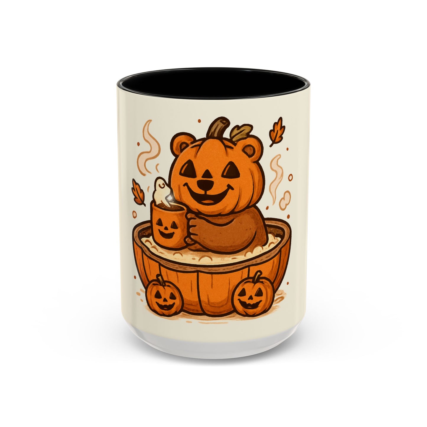 Halloween Bear Coffee Mug, Cute Pumpkin Mug, Fall Decor Gift, Cozy Autumn Drinkware, Seasonal Sip, Holiday Mug
