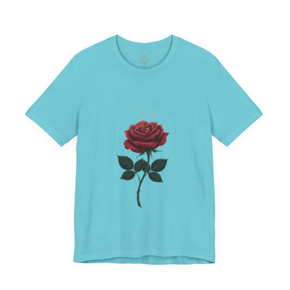 Red Rose Graphic Tee - Vintage Single Bloom T-Shirt