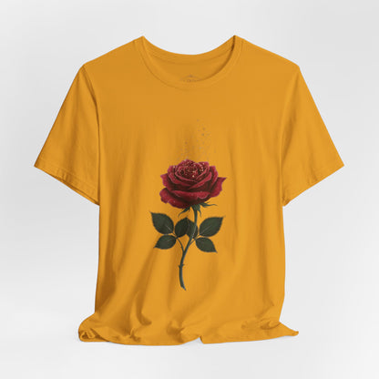 Red Rose Graphic Tee - Vintage Single Bloom T-Shirt