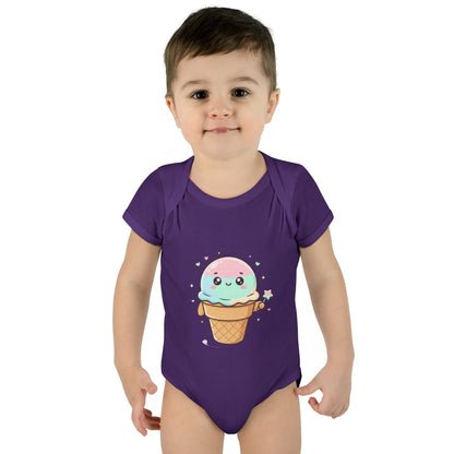 Cute Kawaii Ice Cream Cone Infant Bodysuit - Pastel Baby Onesie