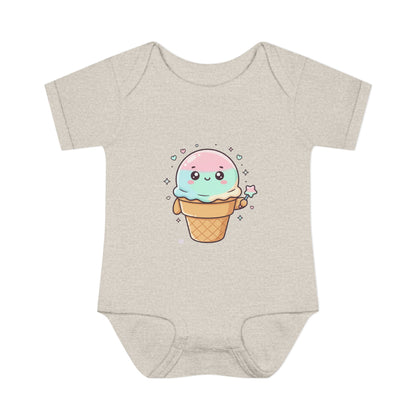 Cute Kawaii Ice Cream Cone Infant Bodysuit - Pastel Baby Onesie