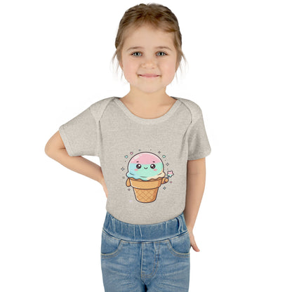 Cute Kawaii Ice Cream Cone Infant Bodysuit - Pastel Baby Onesie