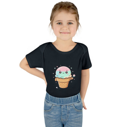 Cute Kawaii Ice Cream Cone Infant Bodysuit - Pastel Baby Onesie