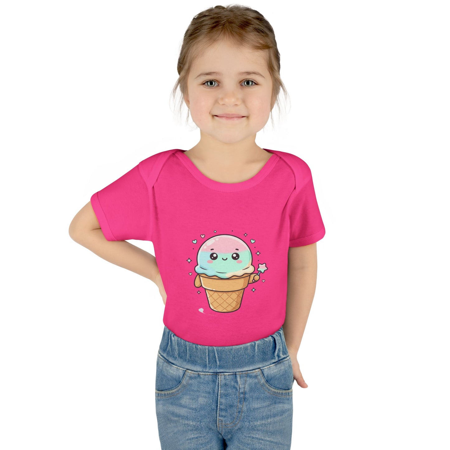 Cute Kawaii Ice Cream Cone Infant Bodysuit - Pastel Baby Onesie