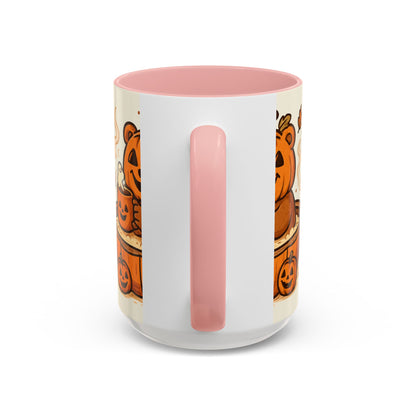 Halloween Bear Coffee Mug, Cute Pumpkin Mug, Fall Decor Gift, Cozy Autumn Drinkware, Seasonal Sip, Holiday Mug