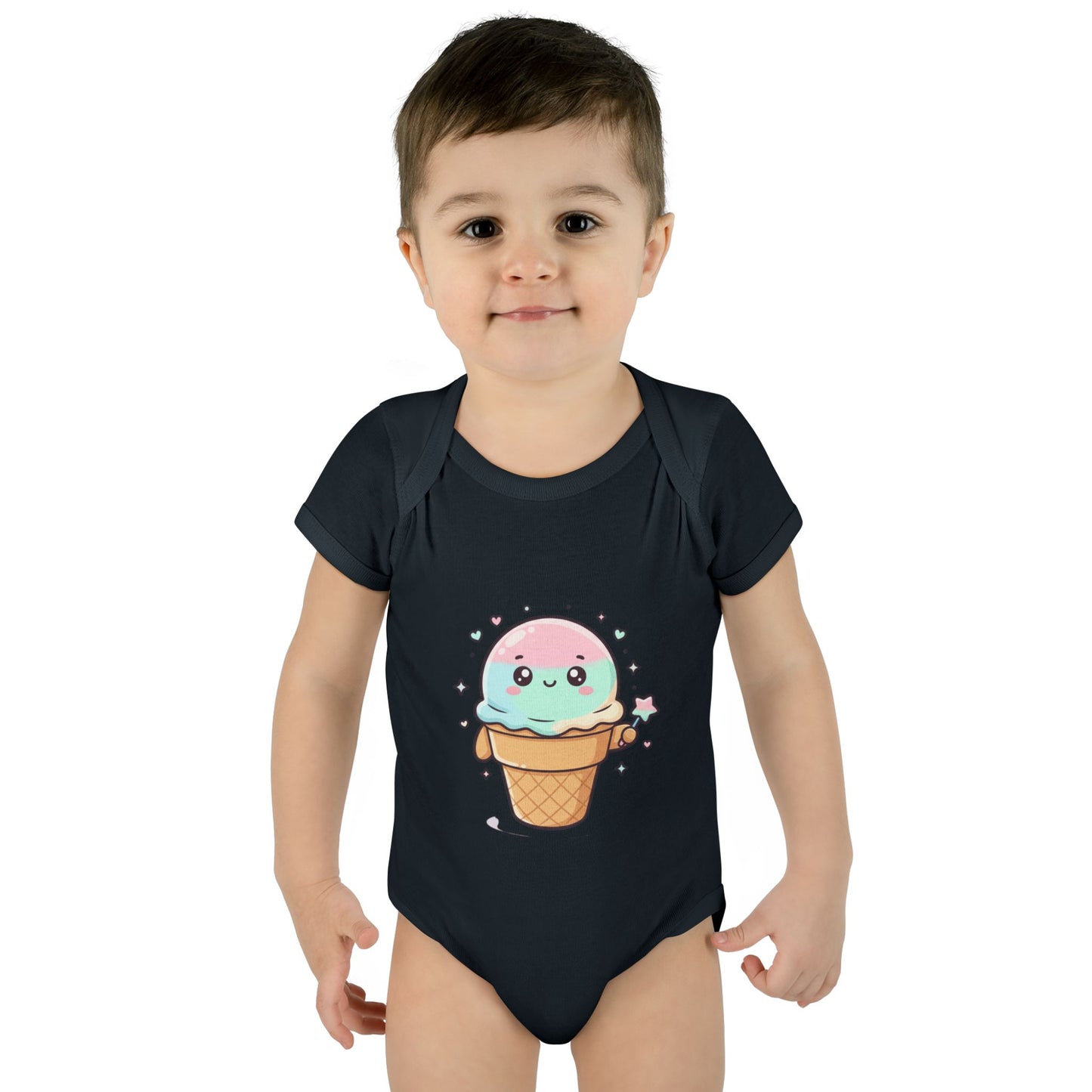 Cute Kawaii Ice Cream Cone Infant Bodysuit - Pastel Baby Onesie
