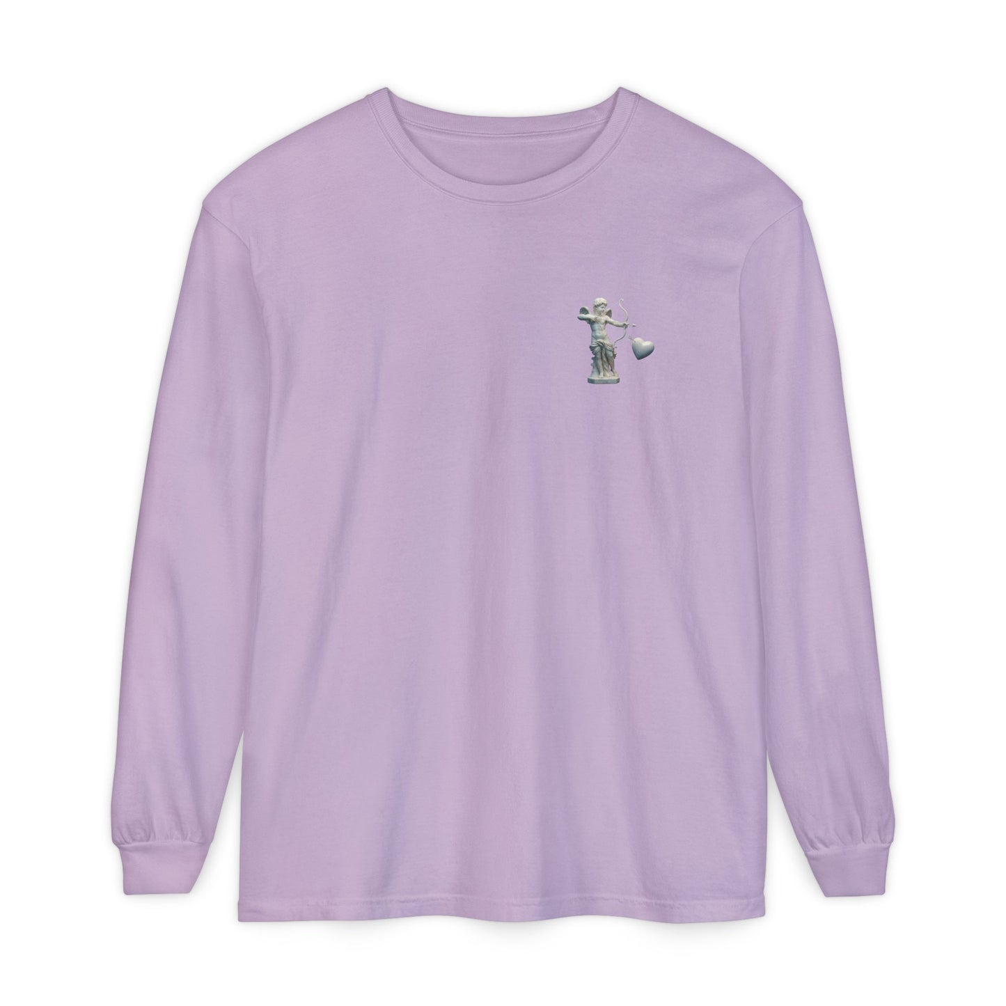 Cupid Cherub Long Sleeve Tee — Vintage Cupid Heart Graphic