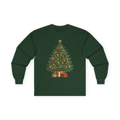 Christmas Tree Long Sleeve Tee | Holiday Apparel, Gift for Him/Her, Winter Fashion, Festive Shirt, Cozy Christmas Wear
