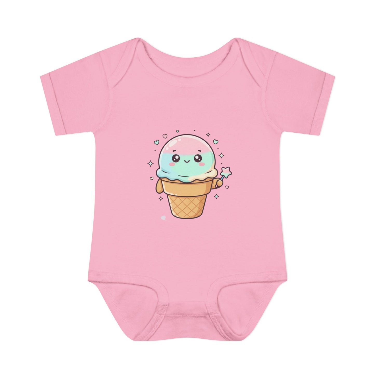Cute Kawaii Ice Cream Cone Infant Bodysuit - Pastel Baby Onesie